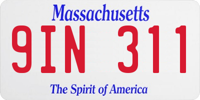 MA license plate 9IN311