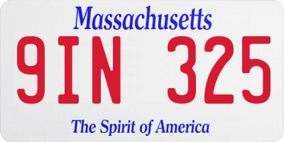 MA license plate 9IN325