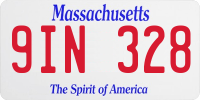 MA license plate 9IN328