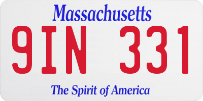 MA license plate 9IN331