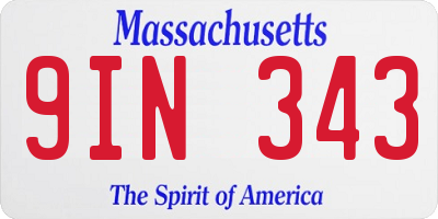 MA license plate 9IN343