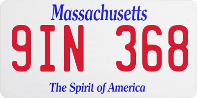 MA license plate 9IN368