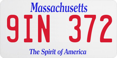 MA license plate 9IN372