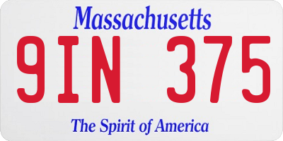 MA license plate 9IN375