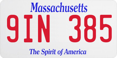 MA license plate 9IN385