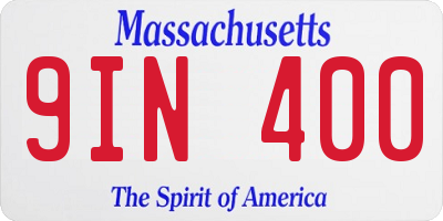 MA license plate 9IN400