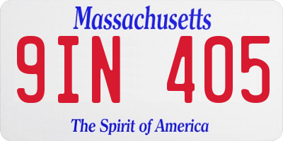 MA license plate 9IN405