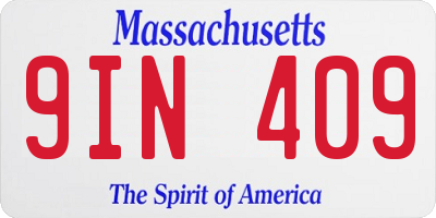 MA license plate 9IN409