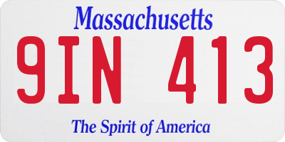 MA license plate 9IN413