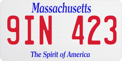 MA license plate 9IN423