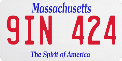 MA license plate 9IN424