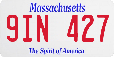 MA license plate 9IN427