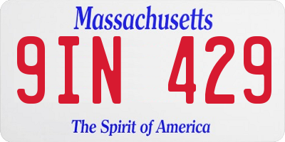 MA license plate 9IN429