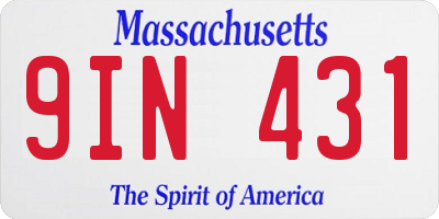 MA license plate 9IN431