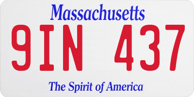 MA license plate 9IN437