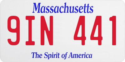 MA license plate 9IN441