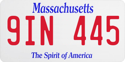 MA license plate 9IN445