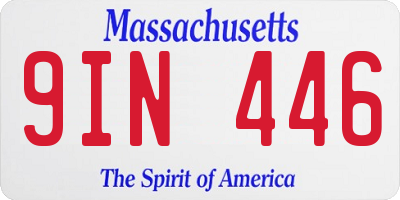 MA license plate 9IN446