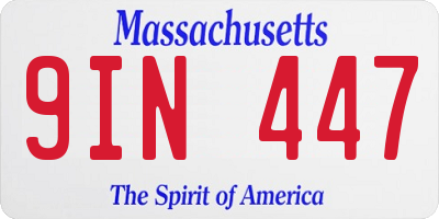 MA license plate 9IN447