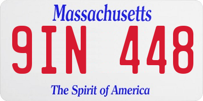 MA license plate 9IN448