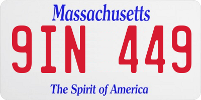 MA license plate 9IN449