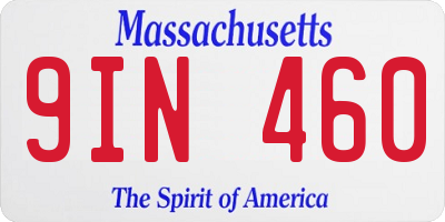 MA license plate 9IN460