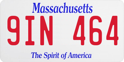 MA license plate 9IN464