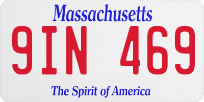 MA license plate 9IN469
