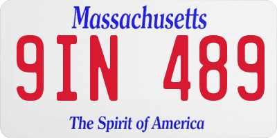 MA license plate 9IN489