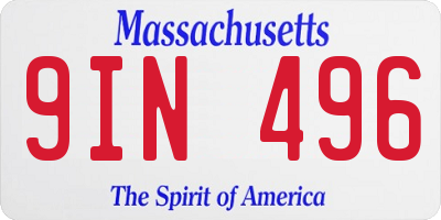 MA license plate 9IN496