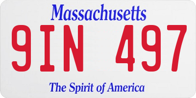 MA license plate 9IN497