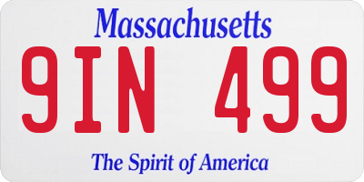 MA license plate 9IN499