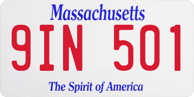 MA license plate 9IN501