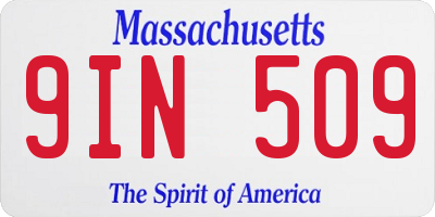 MA license plate 9IN509