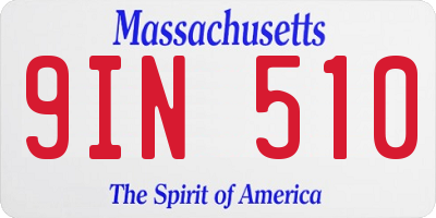 MA license plate 9IN510