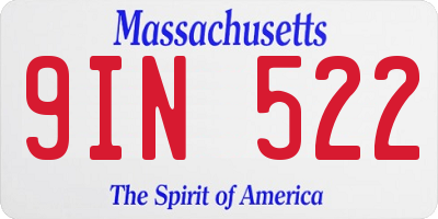 MA license plate 9IN522