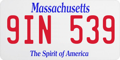 MA license plate 9IN539