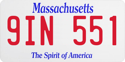 MA license plate 9IN551