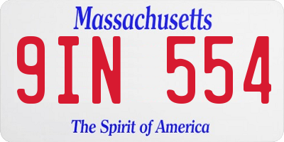 MA license plate 9IN554