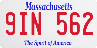 MA license plate 9IN562