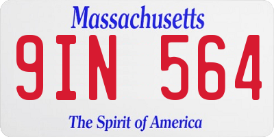 MA license plate 9IN564