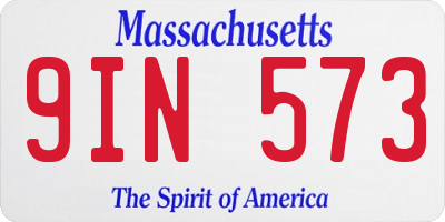 MA license plate 9IN573