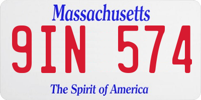 MA license plate 9IN574