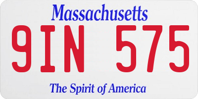 MA license plate 9IN575