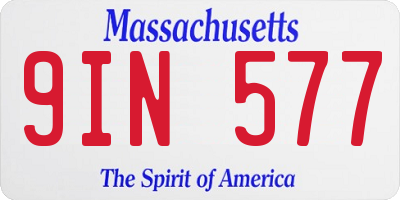 MA license plate 9IN577