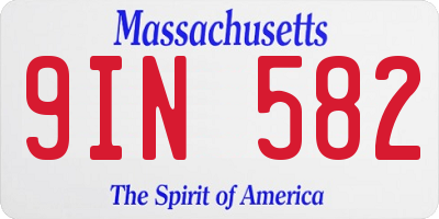 MA license plate 9IN582