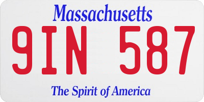 MA license plate 9IN587