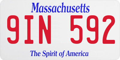 MA license plate 9IN592