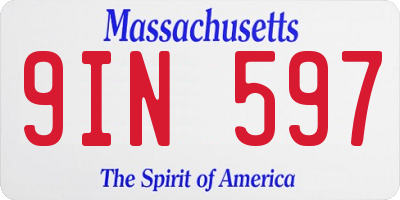 MA license plate 9IN597