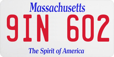 MA license plate 9IN602
